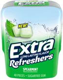 Wrigleys Extra Refreshers Spearmint Chewing Gum, 40 count per pack -- 24 per case.