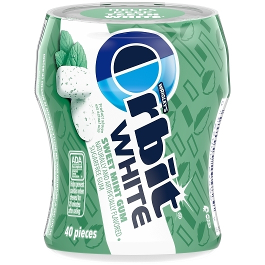 Orbit White Sugar Free Sweet Mint Gum, 40 Piece -- 24 per case