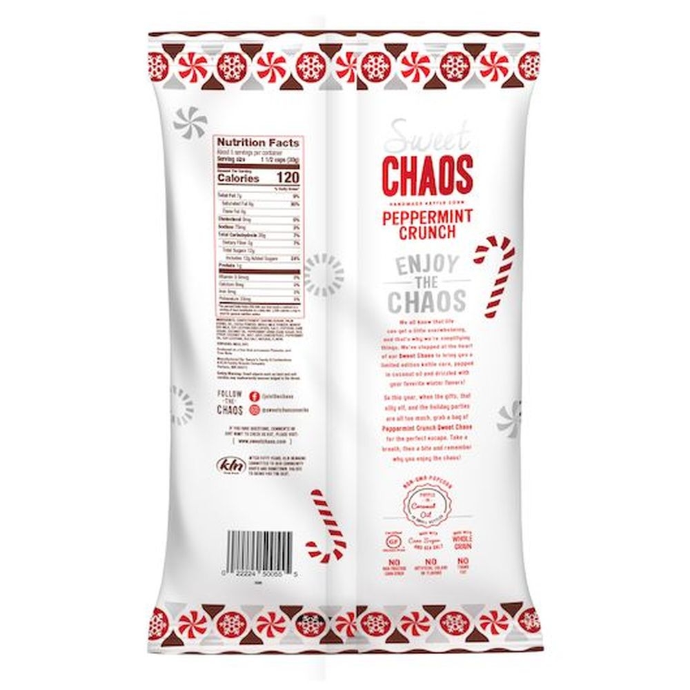 Sweet Chaos Peppermint Crunch Drizzled Popcorn, 5.5 Ounce -- 12 per case