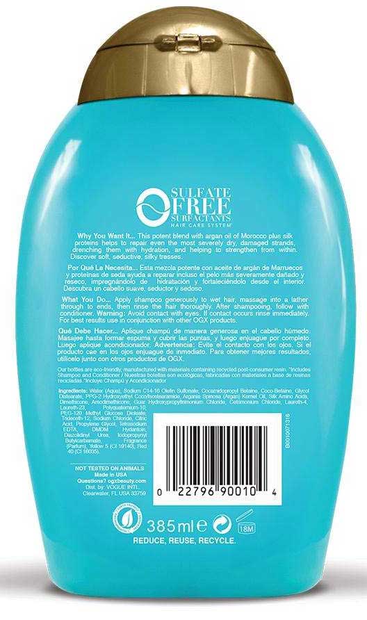 Ogx Hydrate and Repair Plus Argon Oil Moroccan Shampoo, 13 Fluid Ounce -- 4 per case