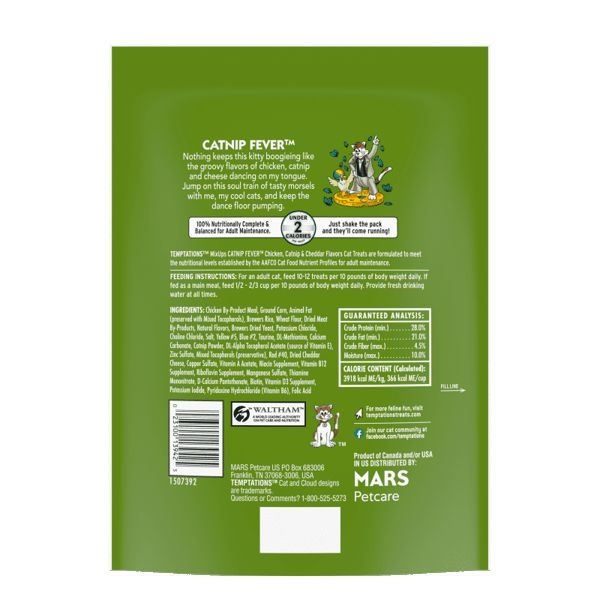 Whiskas Temptations MixUps Catnip Fever Cat Treats, 16 Ounce -- 4 per case