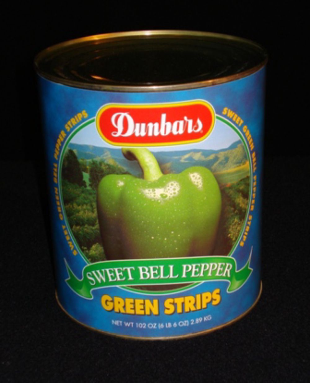 Dunbars Green Pepper Strips, No. 10 Can -- 6 Per Case