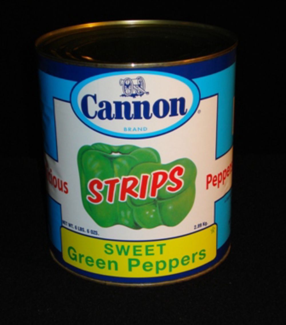 Cannon Green Strip Peppers, No. 10 Can -- 6 Per Case