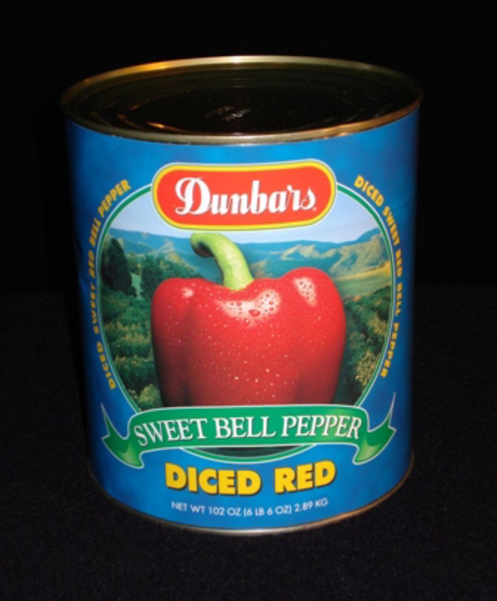 Dunbars 1/4 Inch Diced Red Pepper, No. 10 Can -- 6 Per Case