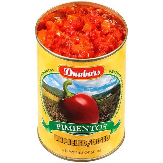 Dunbar Diced Unpeeled Pimientos, 14.4 Ounce -- 24 per case