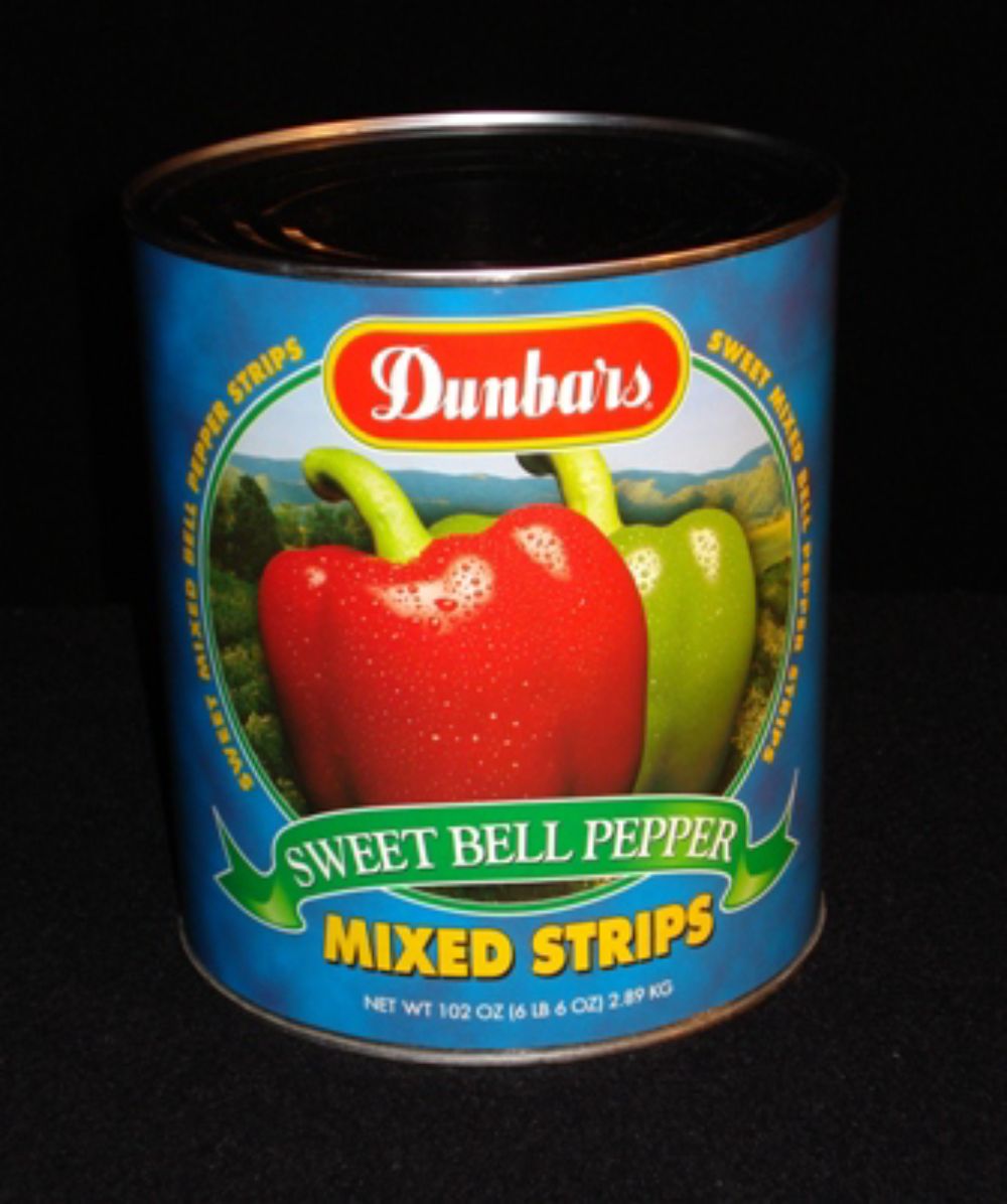 Dunbars Red & Green Pepper Strips, No. 10 Can -- 6 Per Case