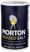 Morton Iodized Salt, 26 Ounce -- 24 per case