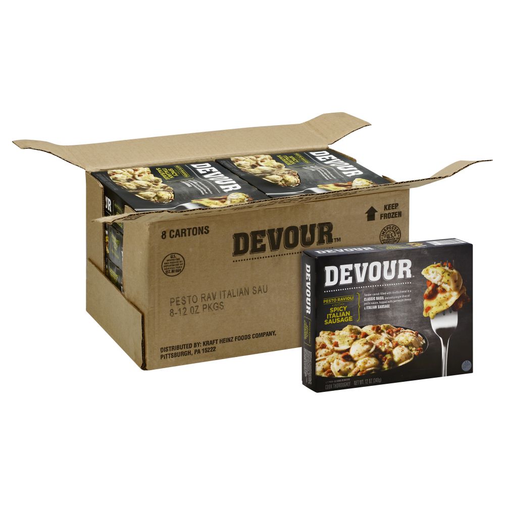 Devour Pesto Ravioli With Spicy Italian Sausage, 12 Ounce -- 8 Per Case