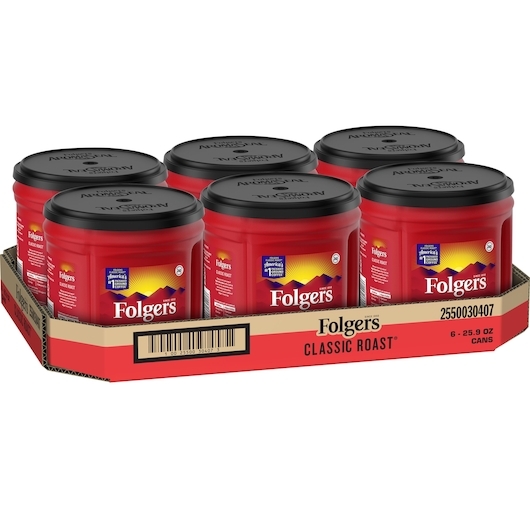 Folgers Classic Roast Ground Coffee, 25.9 Ounce -- 6 per case