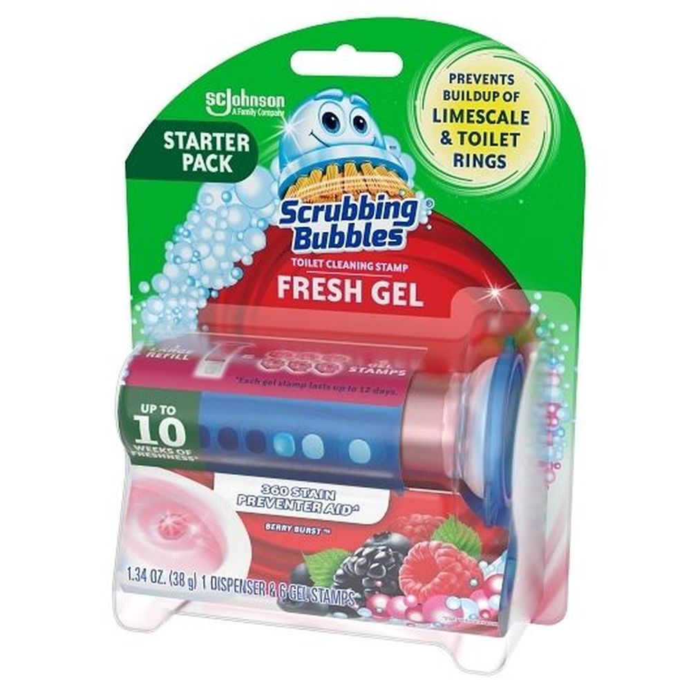 Scrubbing Bubbles Berry Burst Toilet Cleaning Gel, 1.34 Ounce -- 6 Per Case