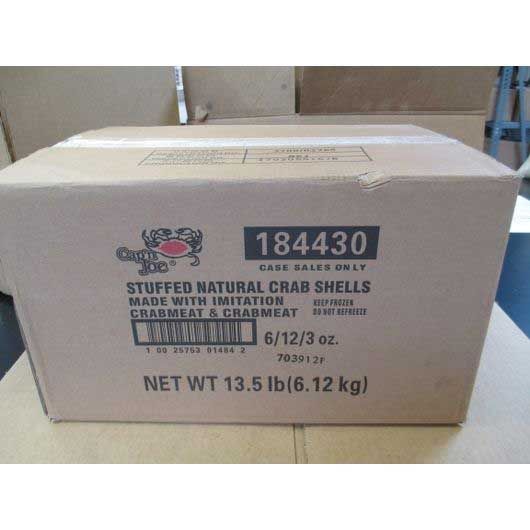 Cap'n Joe Stuffed Natural Crab Shells, 3 Ounce -- 72 Per Case