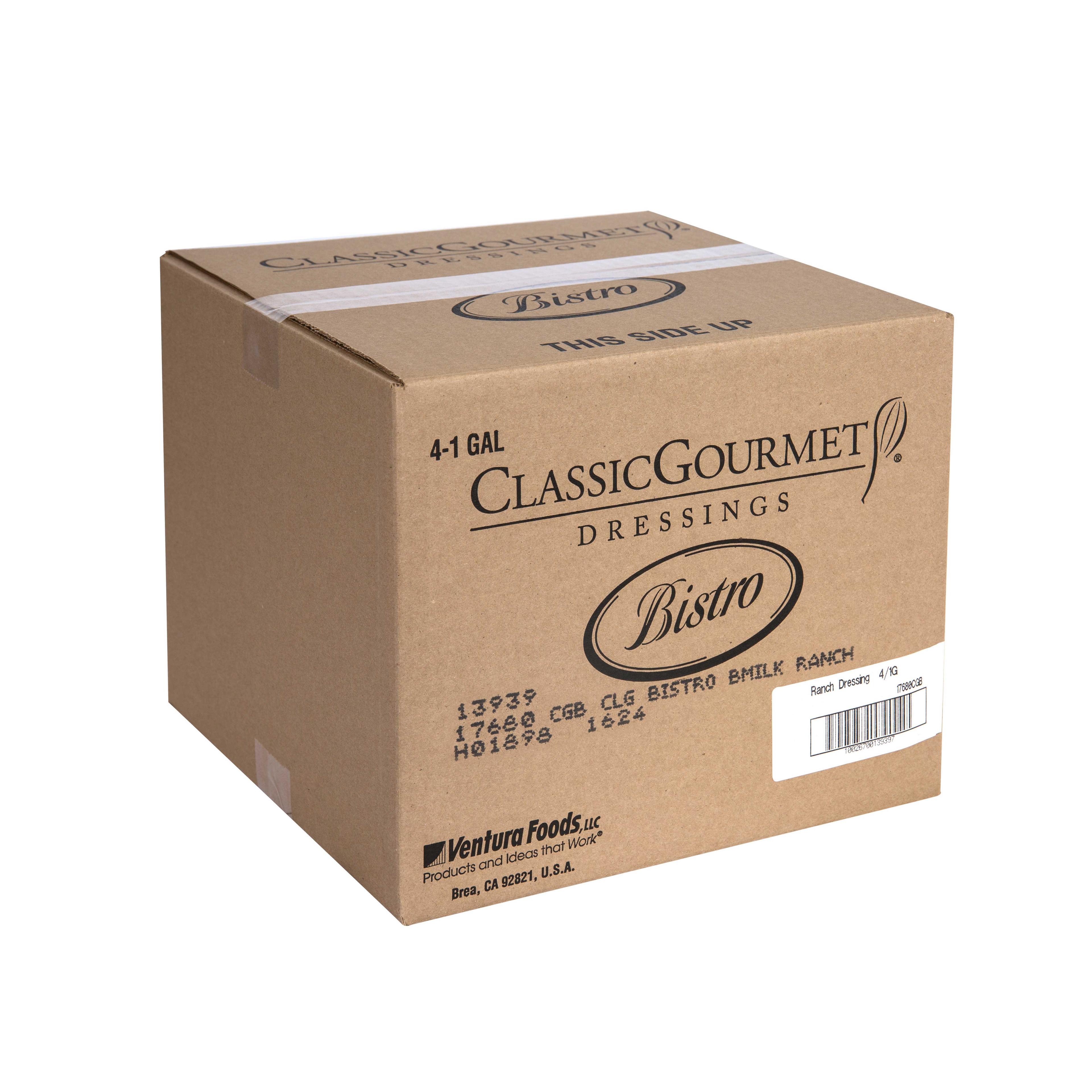 Classic Gourmet Bistro Buttermilk Ranch Salad Dressing, 1 Gallon -- 4 Per Case