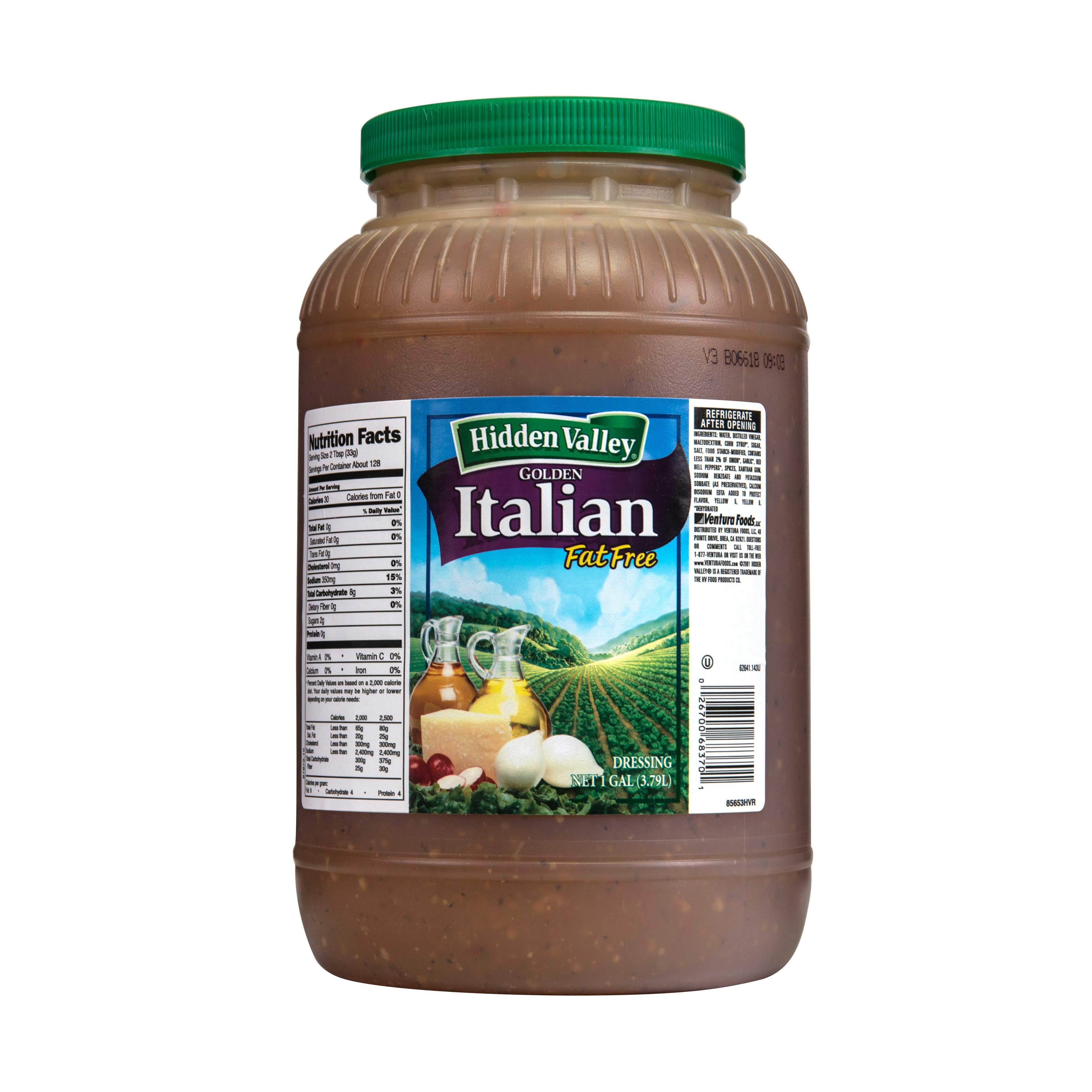 Hidden Valley Fat Free Golden Italian Dressing, 1 Gallon -- 4 Per Case