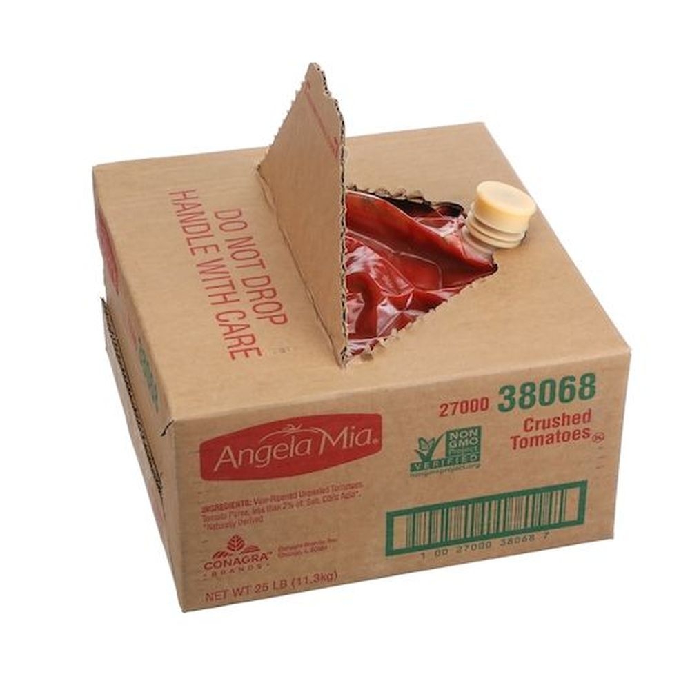 Angela Mia All Purpose Crushed Tomatoes Bag In Box, 3 Gallon