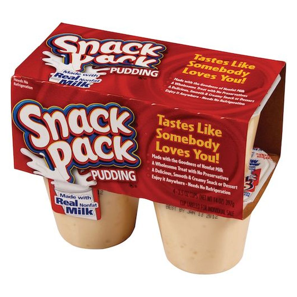 Snack Pack Butterscotch Pudding, 3.5 Ounce, 4 Count -- 12 Per Case