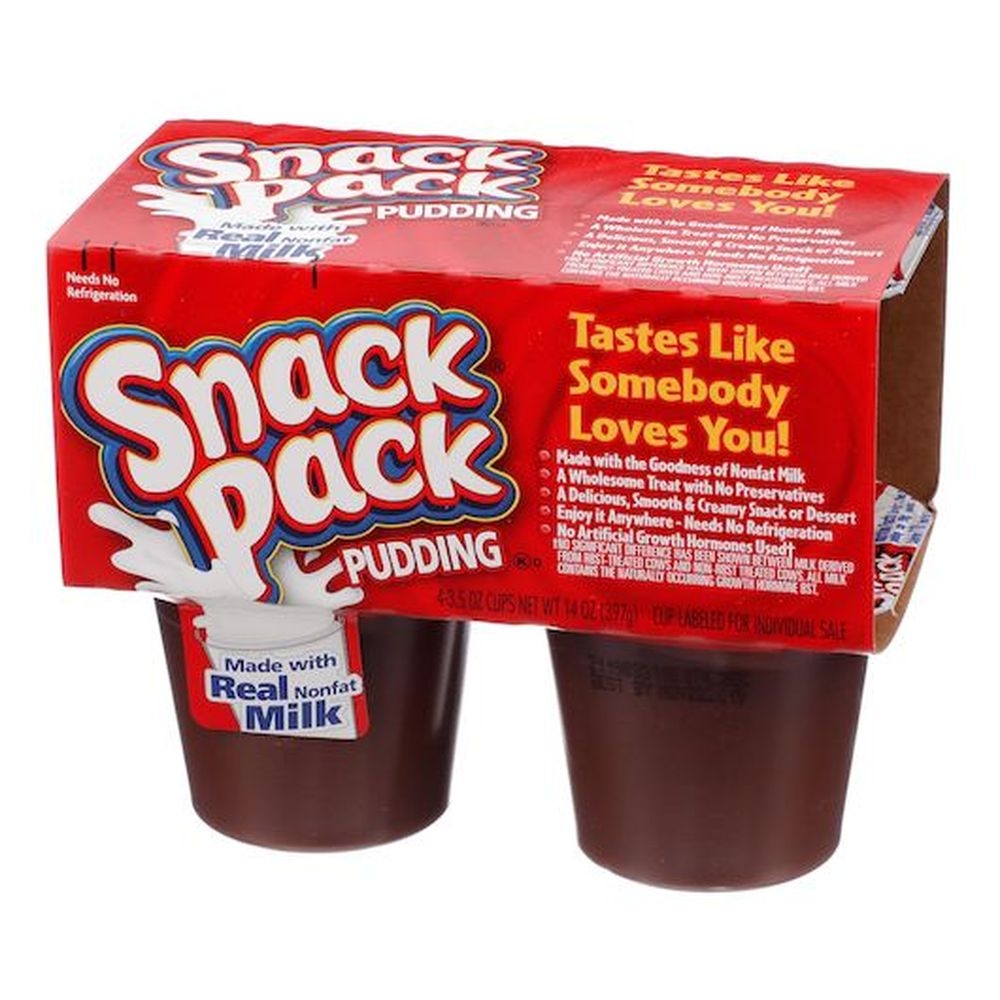 Snack Pack Chocolate Pudding, 3.5 Ounce, 4 Count -- 12 Per Case