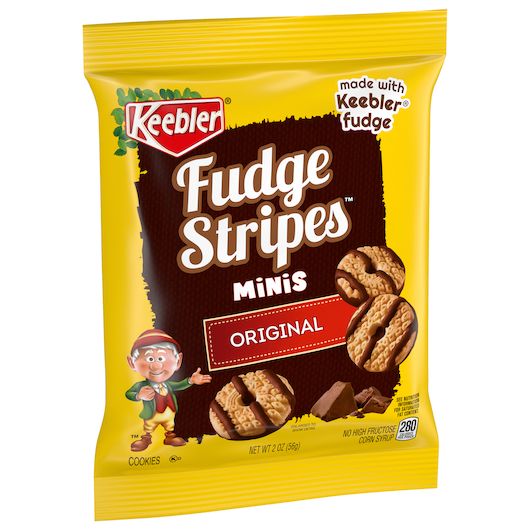 Keebler Fudge Stripes Minis Original Cookies, 2 Ounce -- 60 Per Case
