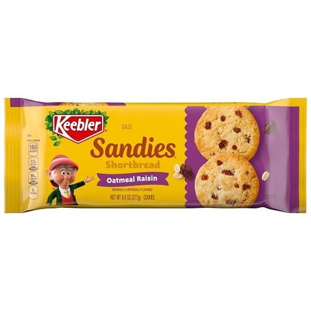 Keebler Sandies Oatmeal Raisin Cookies - Pantry Pack, 9.8 Ounce - 12 per case