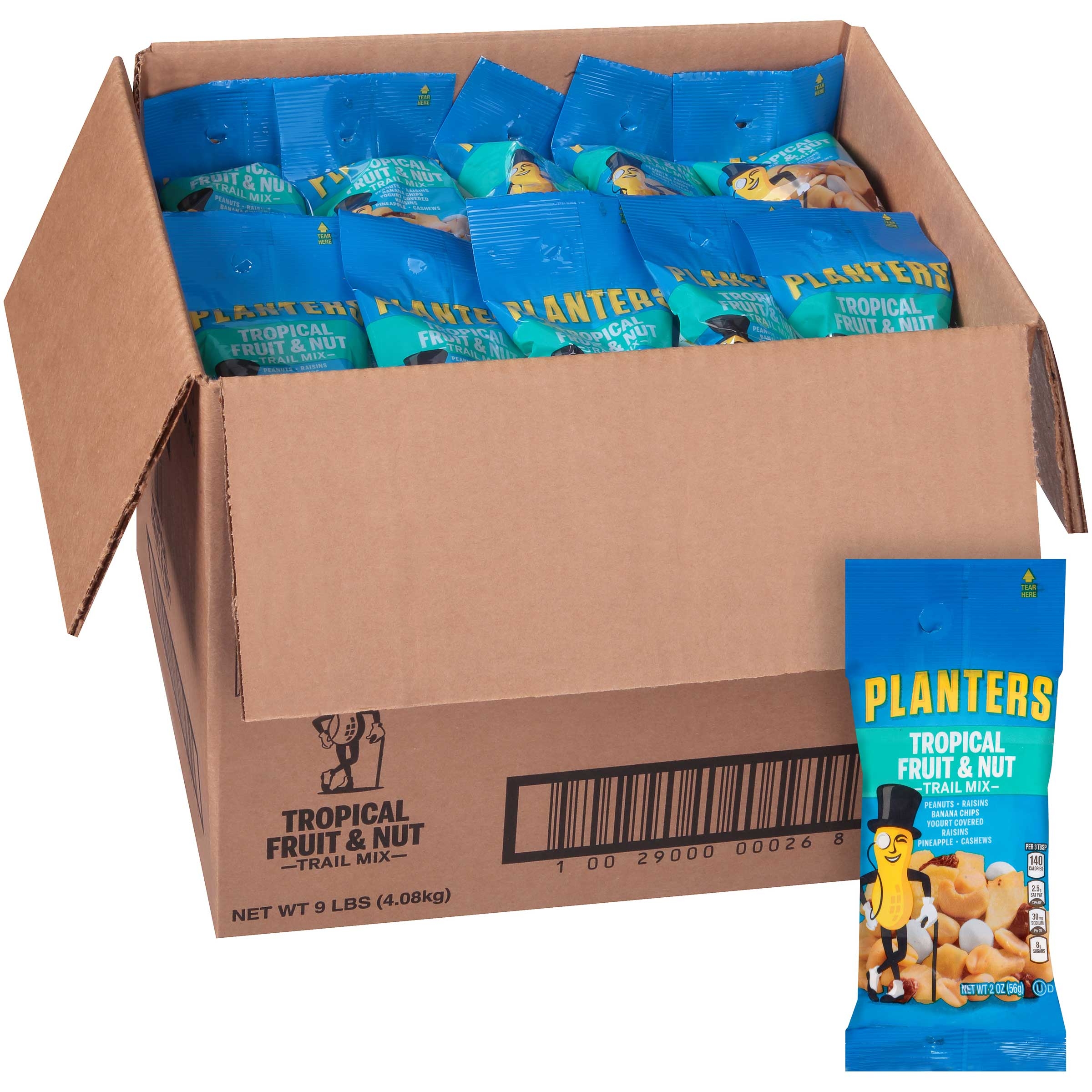 Planters Trail Mix Snack Tropical Fruit and Nut, 2 Ounce -- 72 per case.