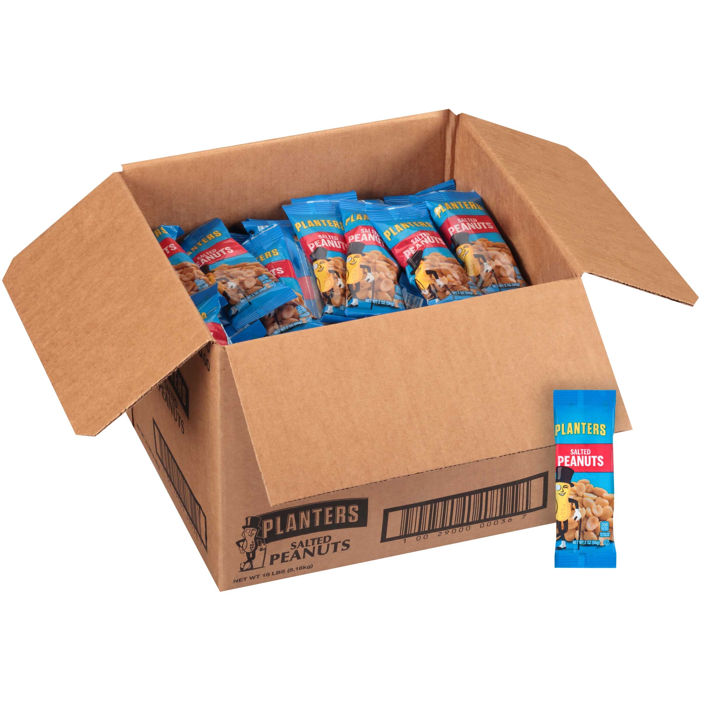 Planters Salted Peanut Snacks, 2 Ounce -- 144 per case.