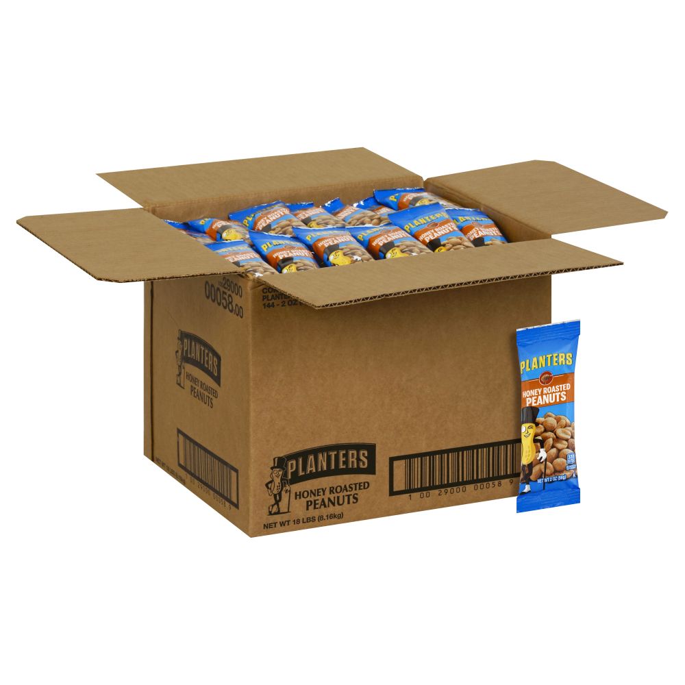 Planters Snack Nuts Honey Roast Peanuts, 2 Ounce -- 144 Per Case