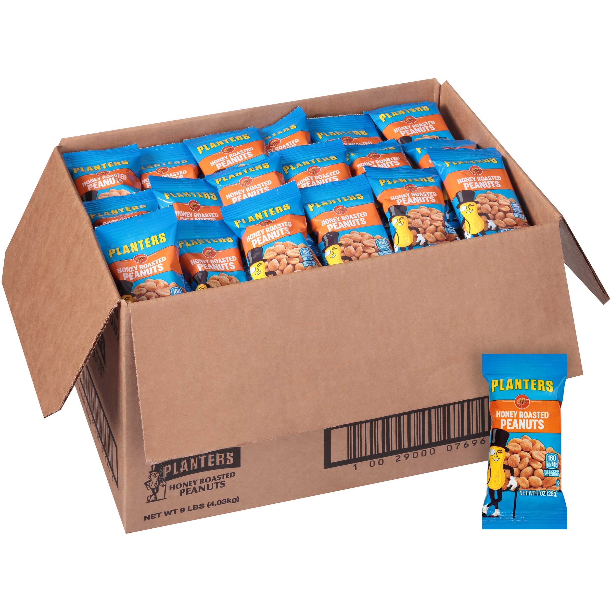 Planters Honey Roast Peanuts Nut Snack, 1 Ounce -- 144 per case.