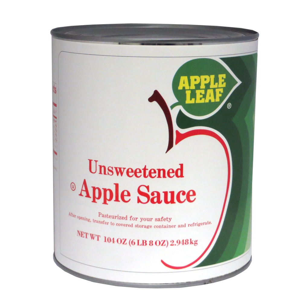 Apple Leaf Unsweetened Apple Sauce, 104 Ounce -- 6 per case.
