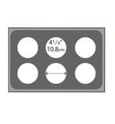 Vollrath Stainless Adaptor Plate with Six 4.25 inch Holes Opening -- 4 per case.