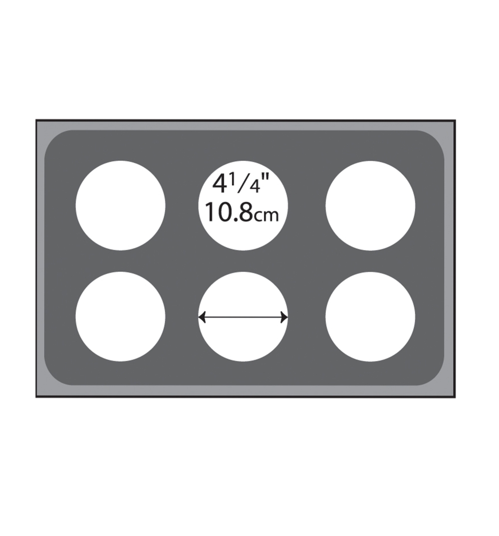 Vollrath Stainless Adaptor Plate with Six 4.25 inch Holes Opening -- 4 per case.