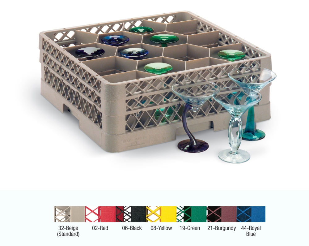 Traex Rack Max Beige 12 Compartment Dishwasher Glass Rack, 11 inch -- 2 per case.