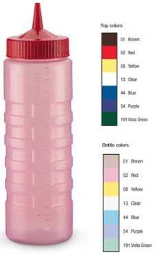 Vollrath Red Wide Mouth Squeeze Dispenser, 24 Ounce -- 12 Per Case