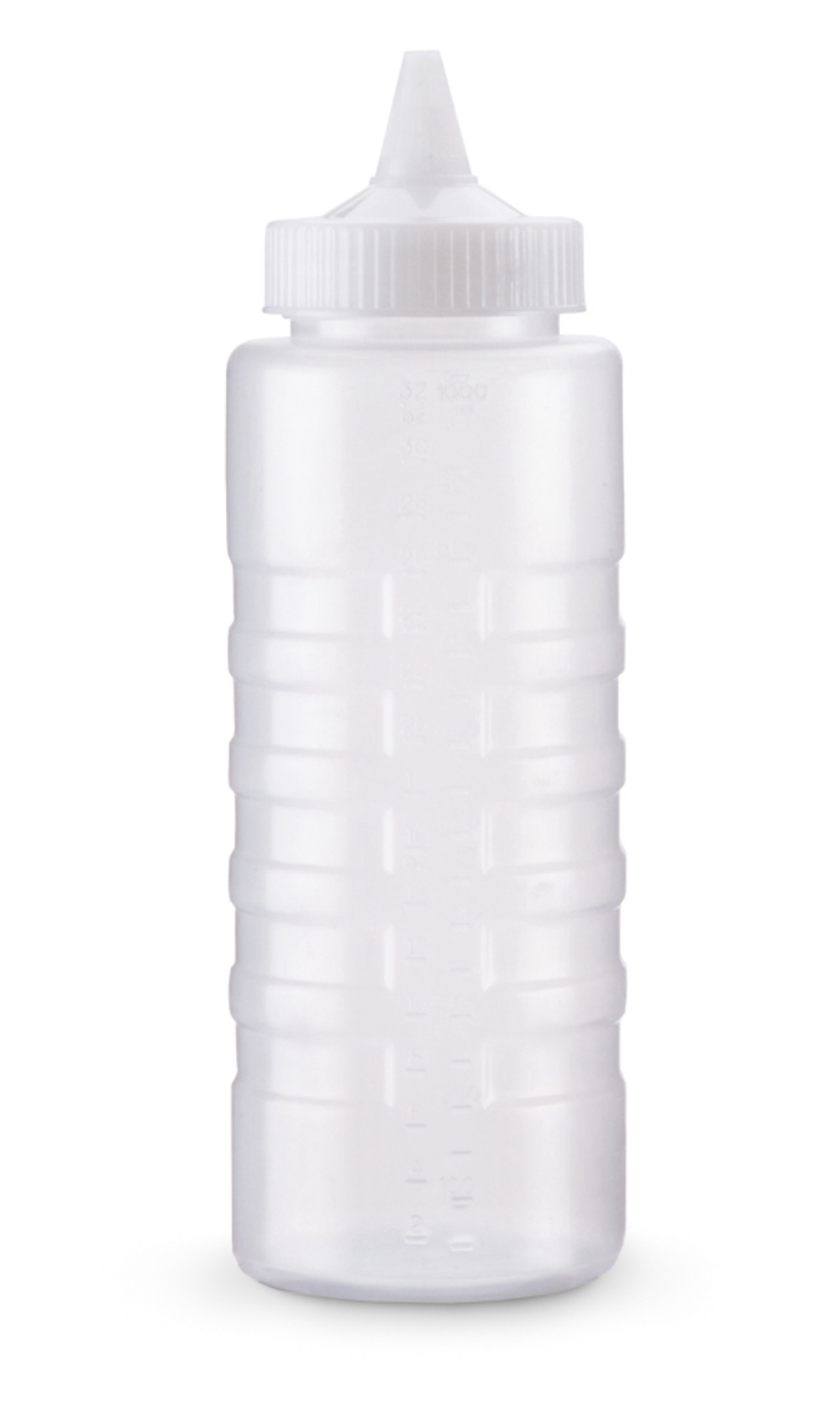 Vollrath Traex Clear Close Cap Squeeze Dispenser, 32 Ounce -- 12 per case.