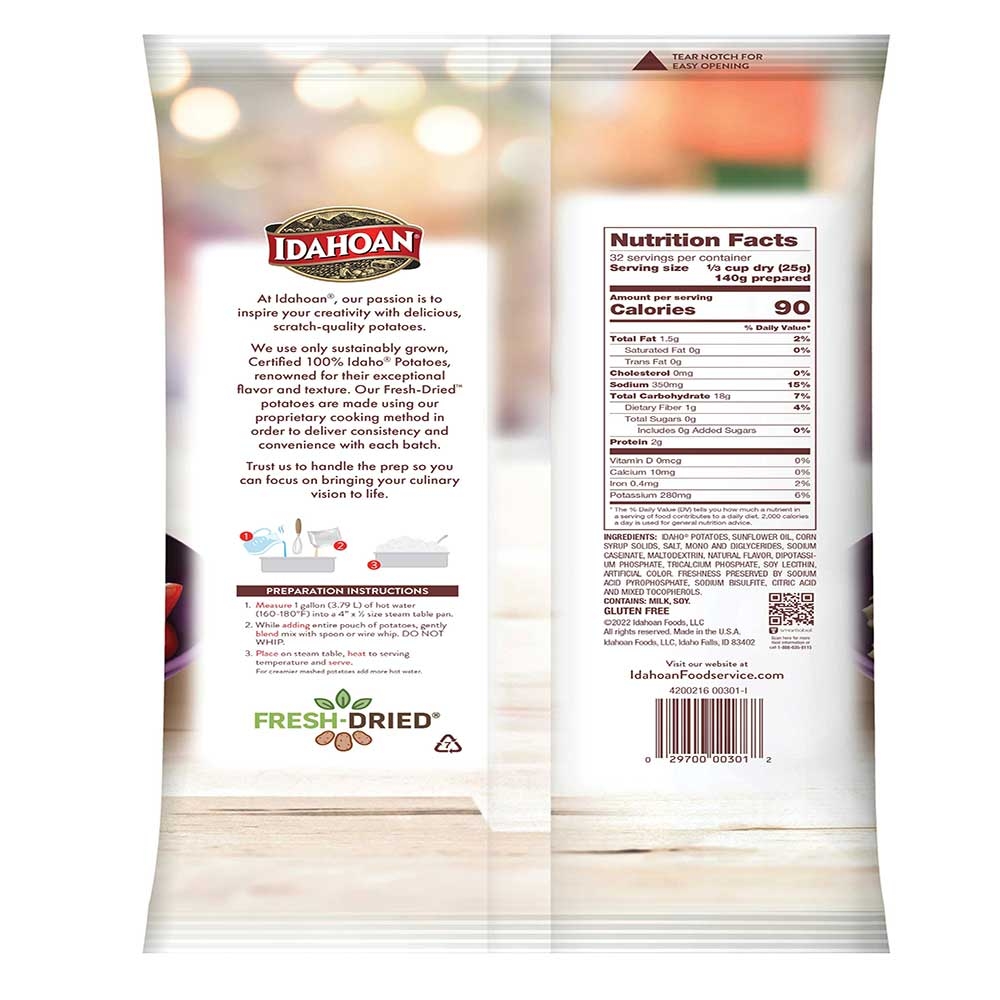 Idahoan Seasoned Instamash Mashed Potato Flakes, 28 Ounce -- 12 Per Case
