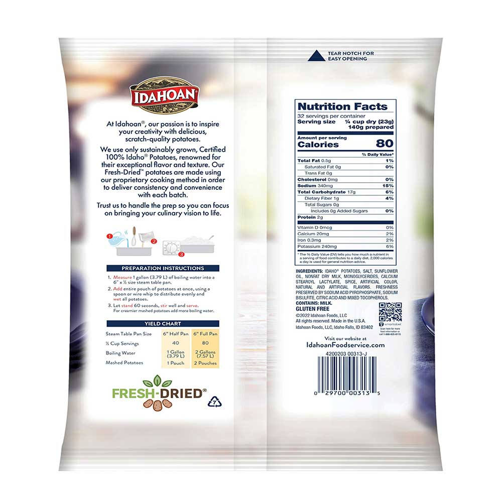 Idahoan Real Mashed Potatoes, 26 Ounce -- 12 Per Case