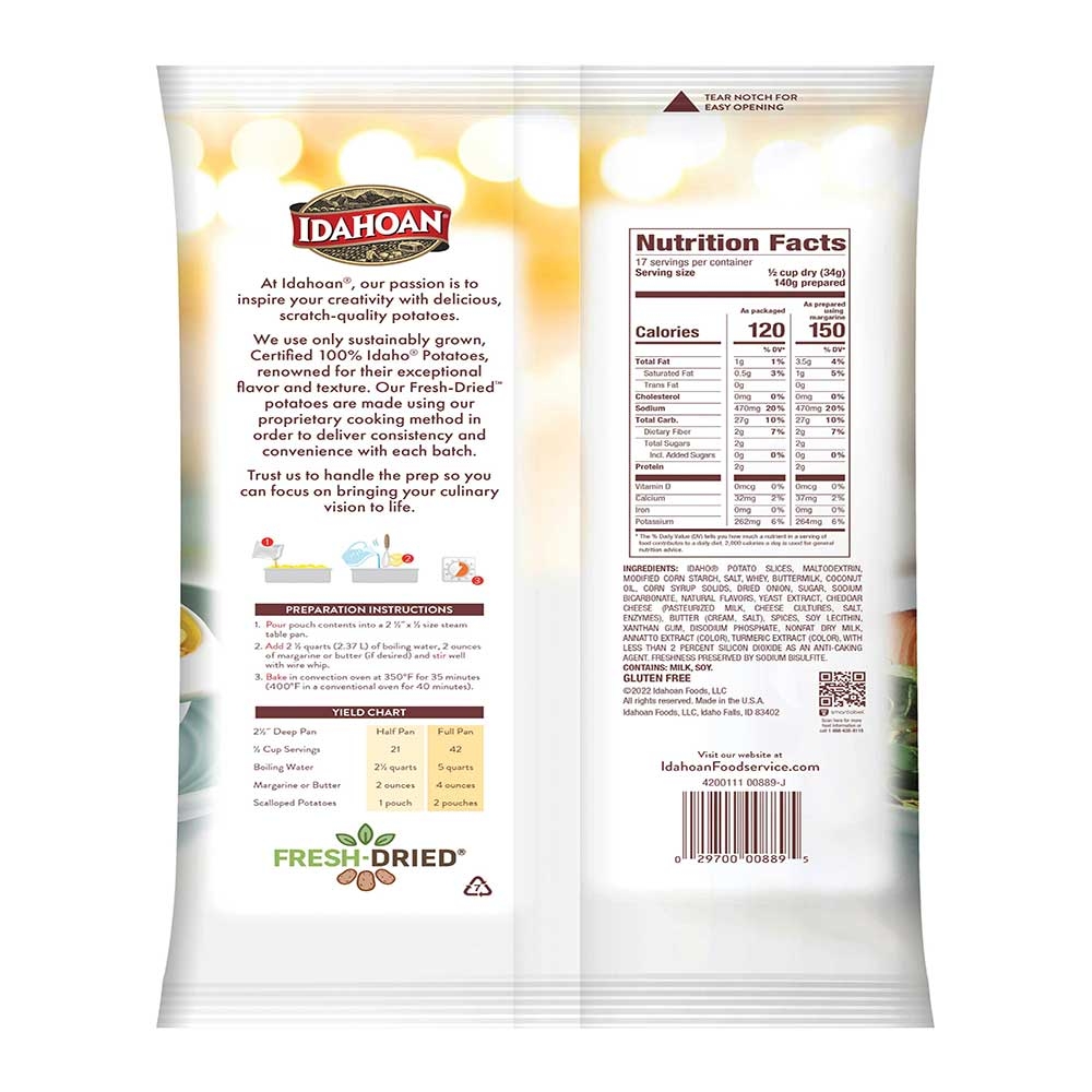 Idahoan Real Scalloped Potato Casserole, 20.35 Ounce -- 12 per case.