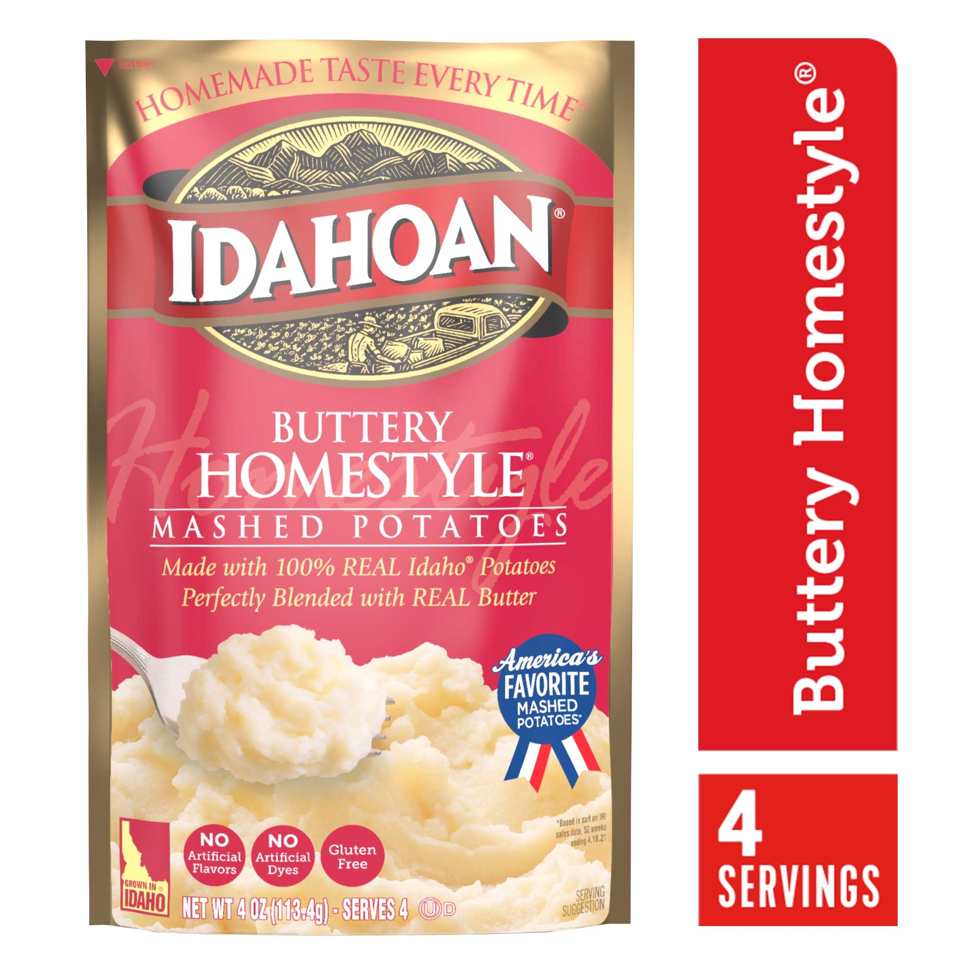 Idahoan Buttery Homestyle Mashed Potatoes, 4 Ounce -- 12 Per Case