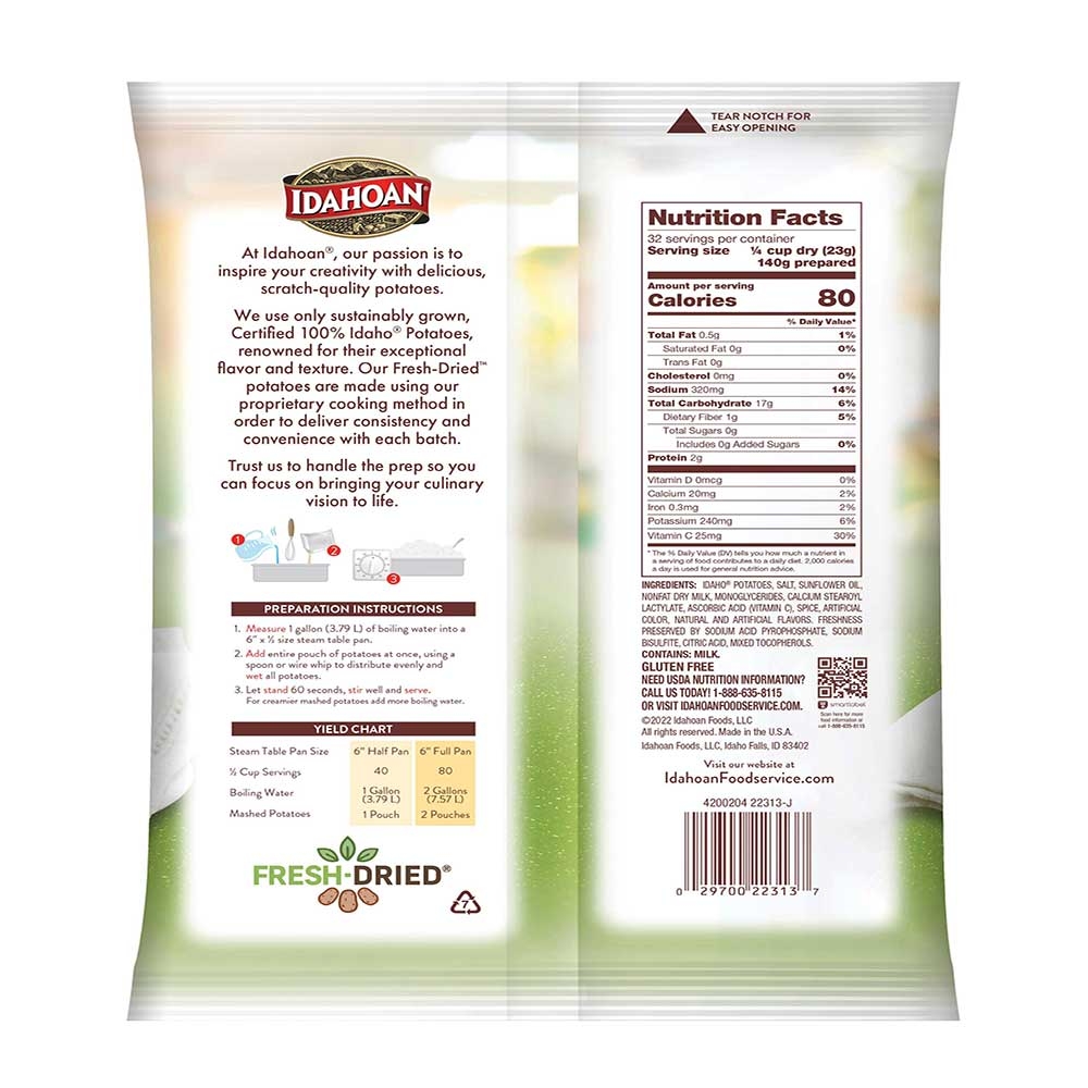 Idahoan Real Mashed Potatoes With Vitamin C, 26 Ounce -- 12 Per Case