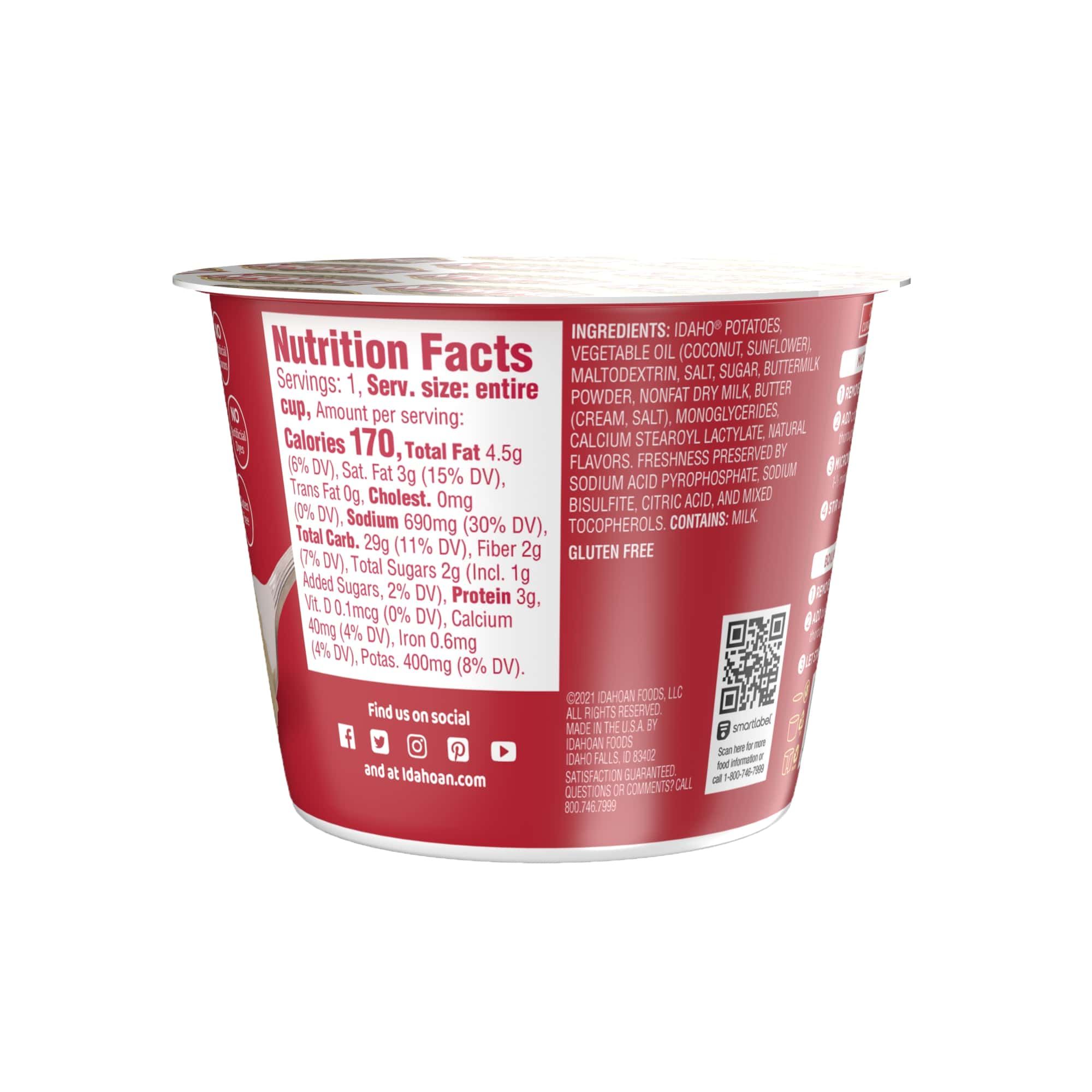 Idahoan Buttery Homestyle Mashed Potatoes, 1.5 Ounce Cup -- 10 Per Case