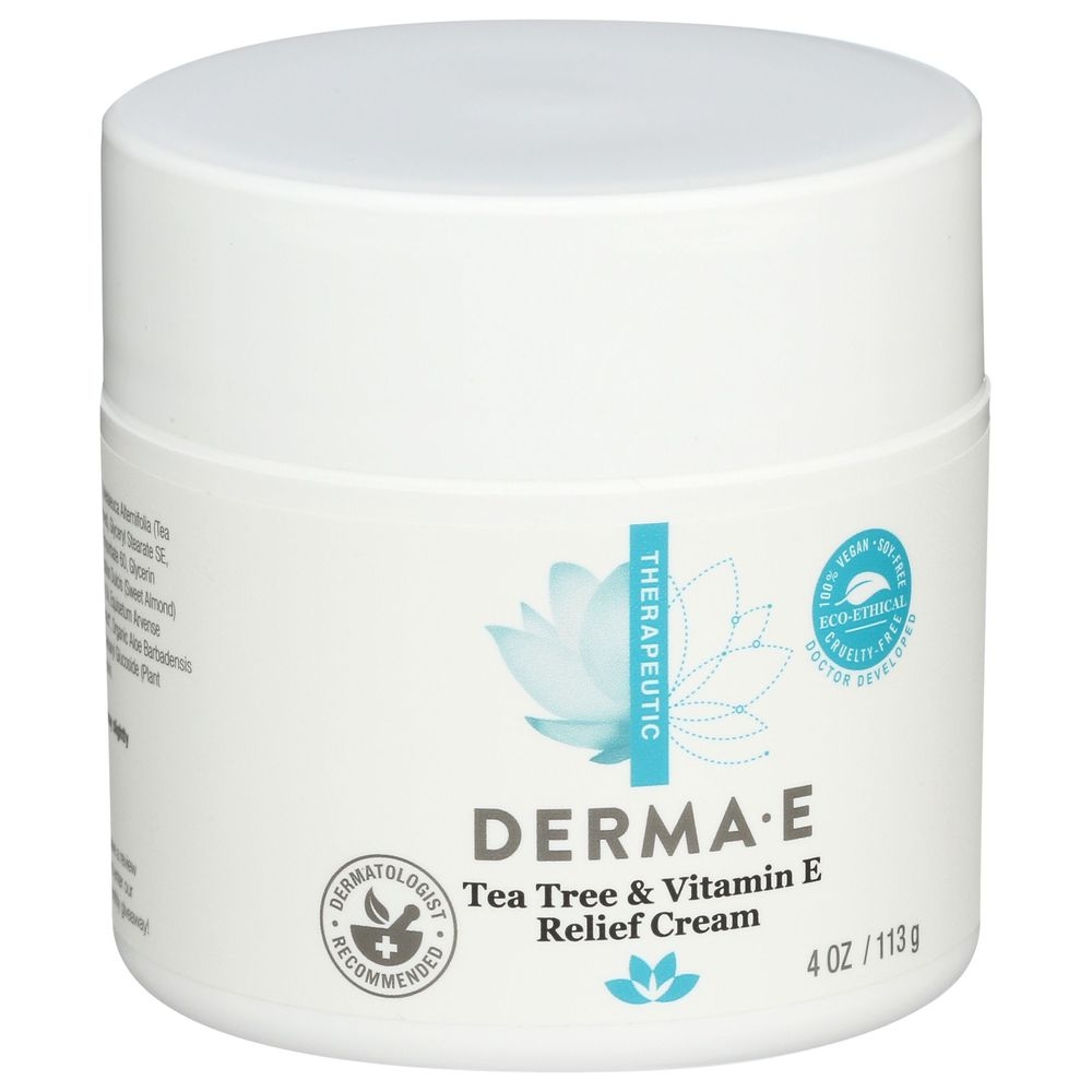 Derma E Tea Tree and Vitamin E Relief Creme, 4 Ounce