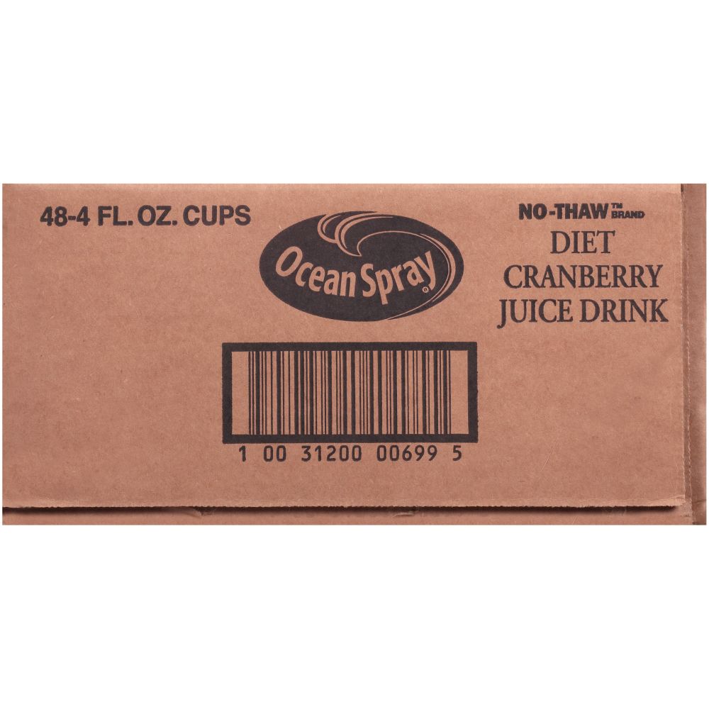 Ocean Spray No Thaw Diet Cranberry Spray Drink, Juice Cups, 4 Ounce -- 48 Per Case