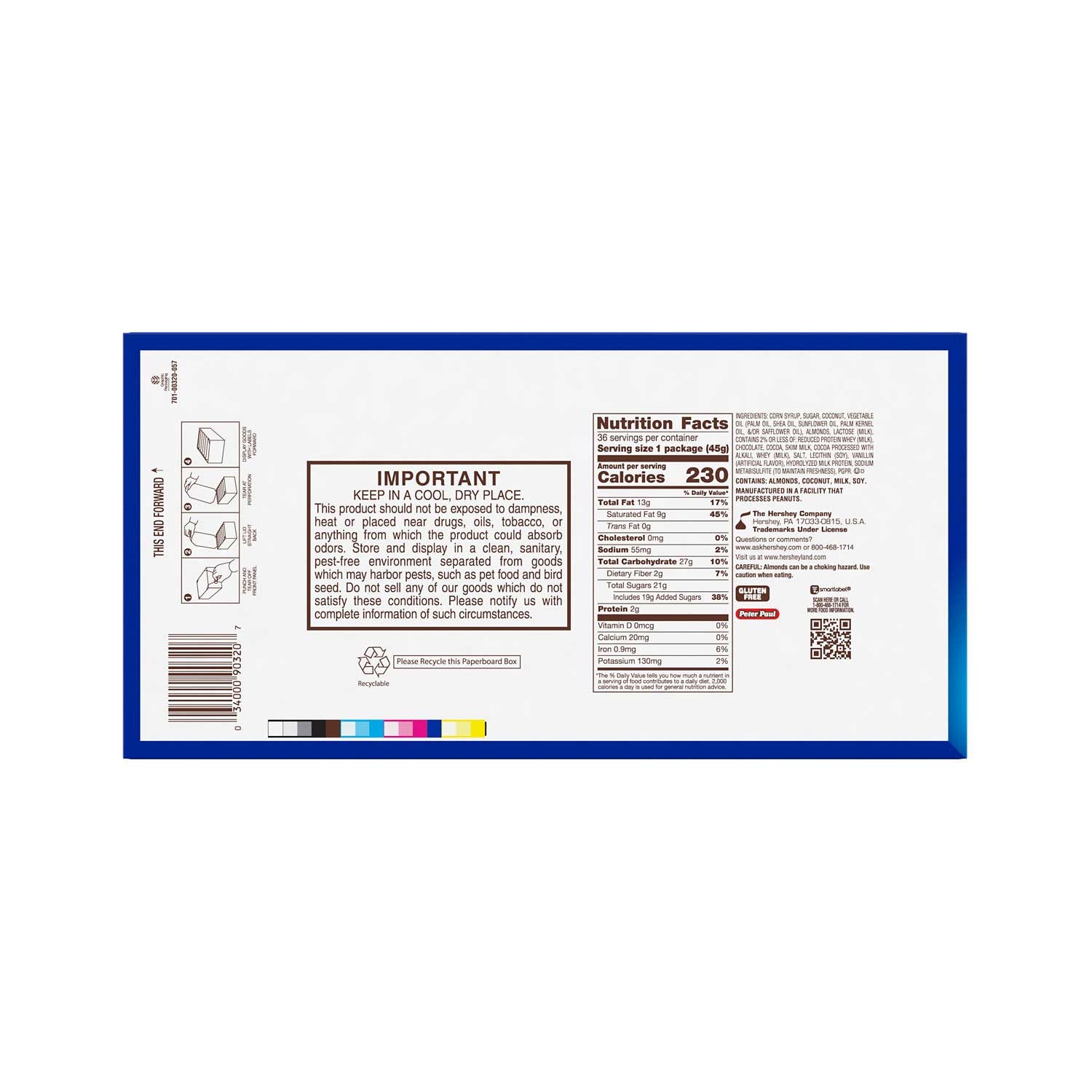 Almond Joy Coconut and Almond Chocolate Candy Bar, 1.61 Ounce -- 432 per case