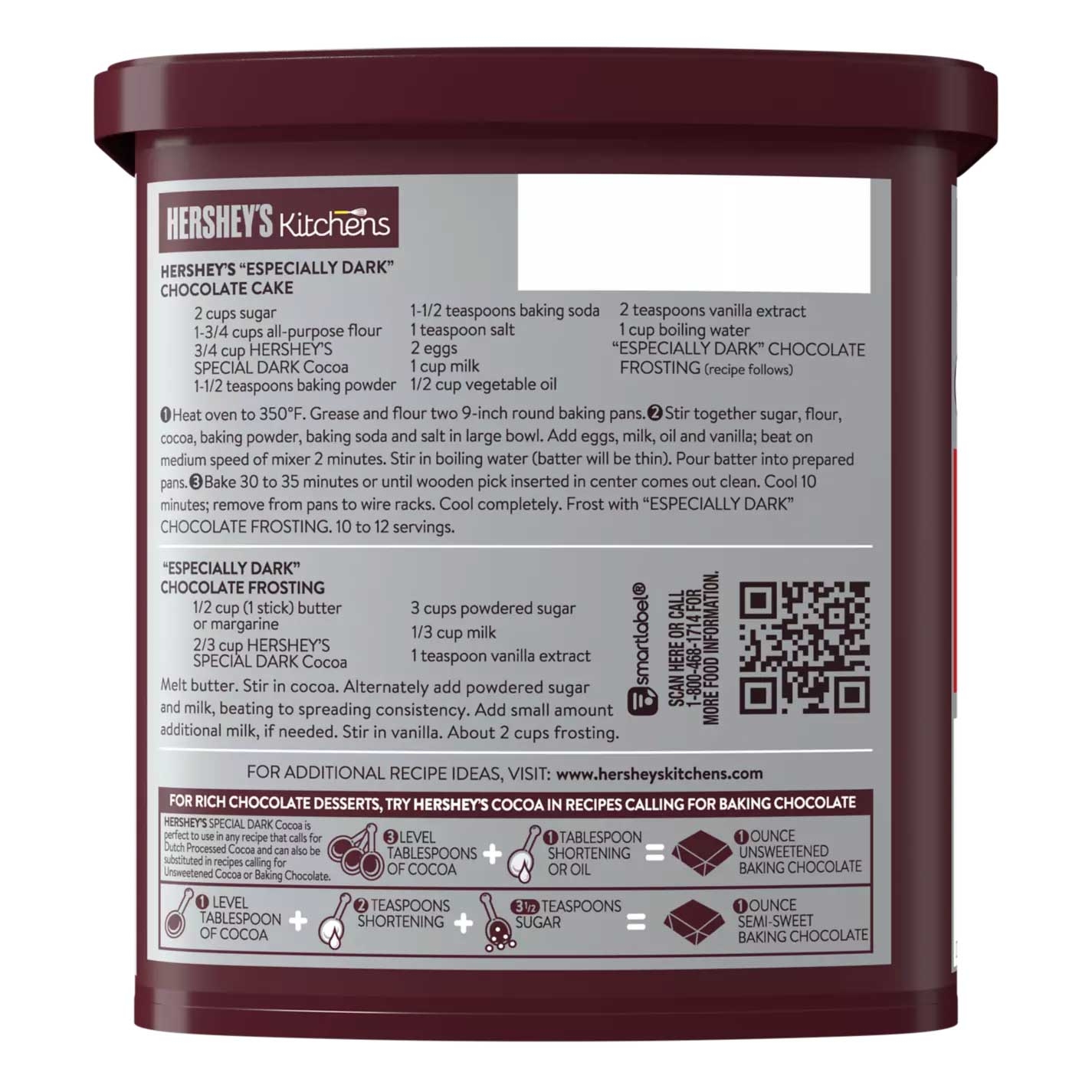 Hershey's Special Dark Cocoa Can, 8 Ounce -- 12 per case