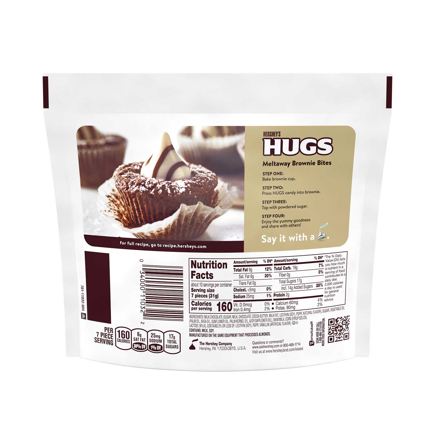 Hersheys Hugs Share Pack Milk Chocolate by White Creme, 10.6 Ounce -- 8 per case