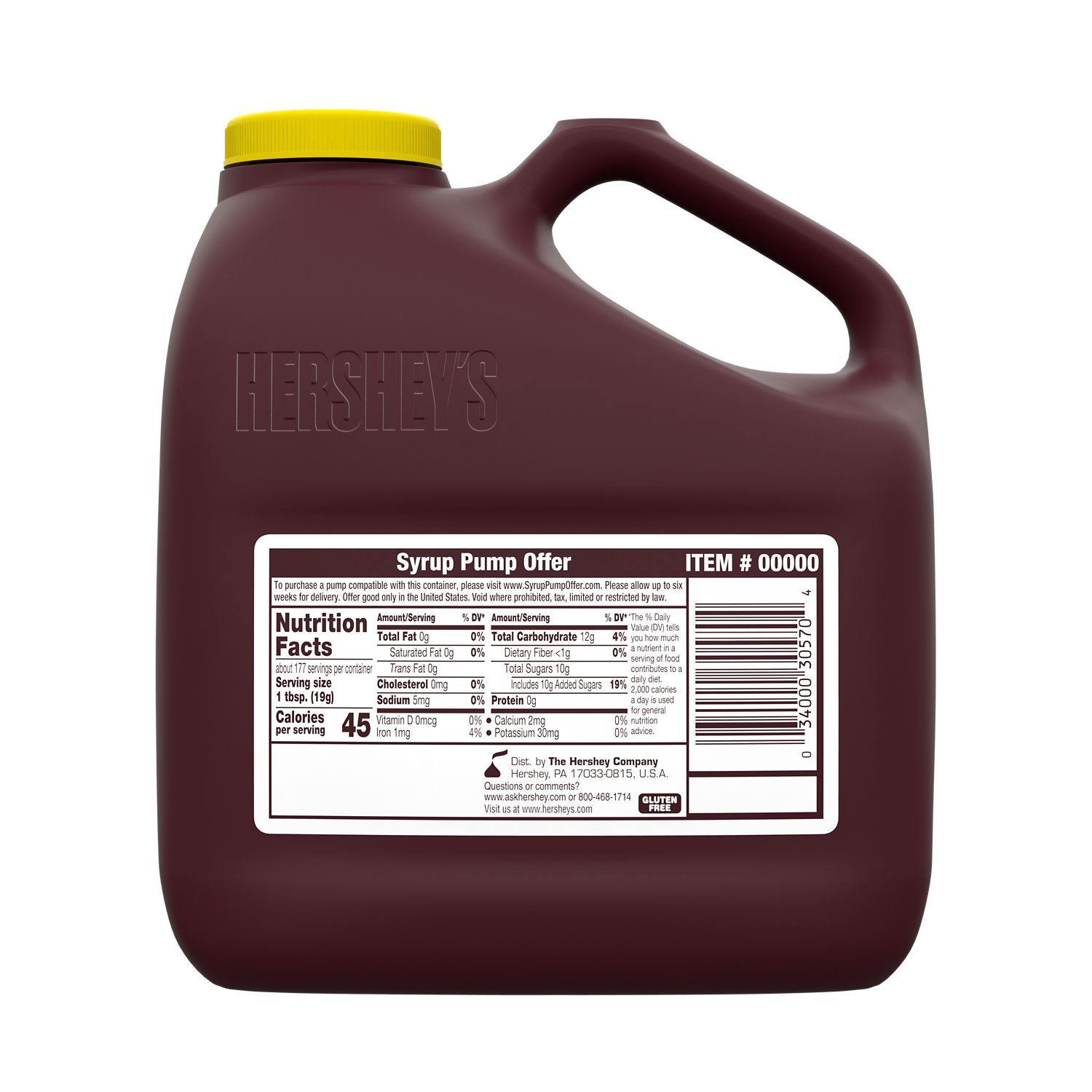 Hershey's Chocolate Syrup Jug, 7.5 Pound -- 1 Each