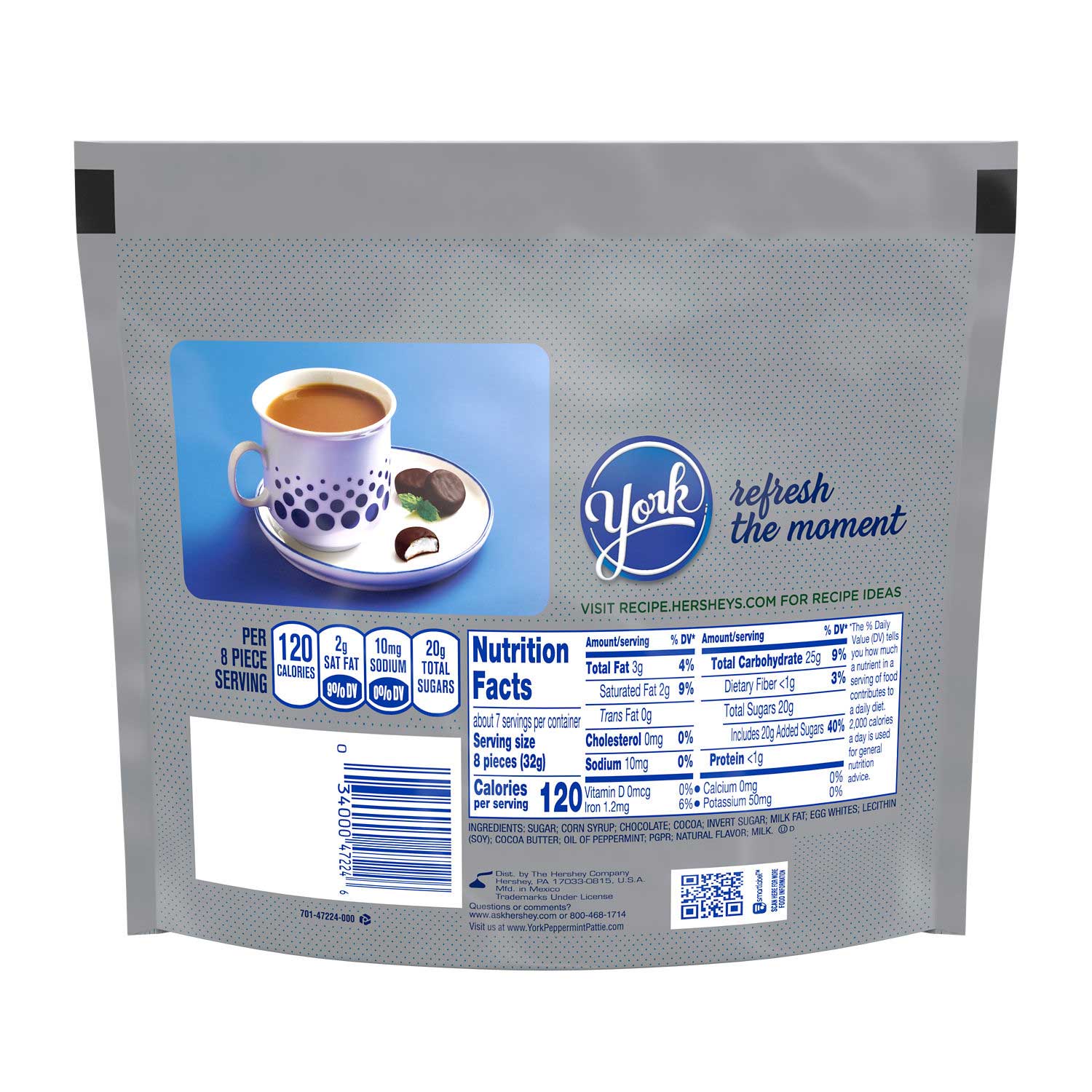 York Minis Dark Chocolate Covered Peppermint Patties, 7.6 Ounce -- 8 per case