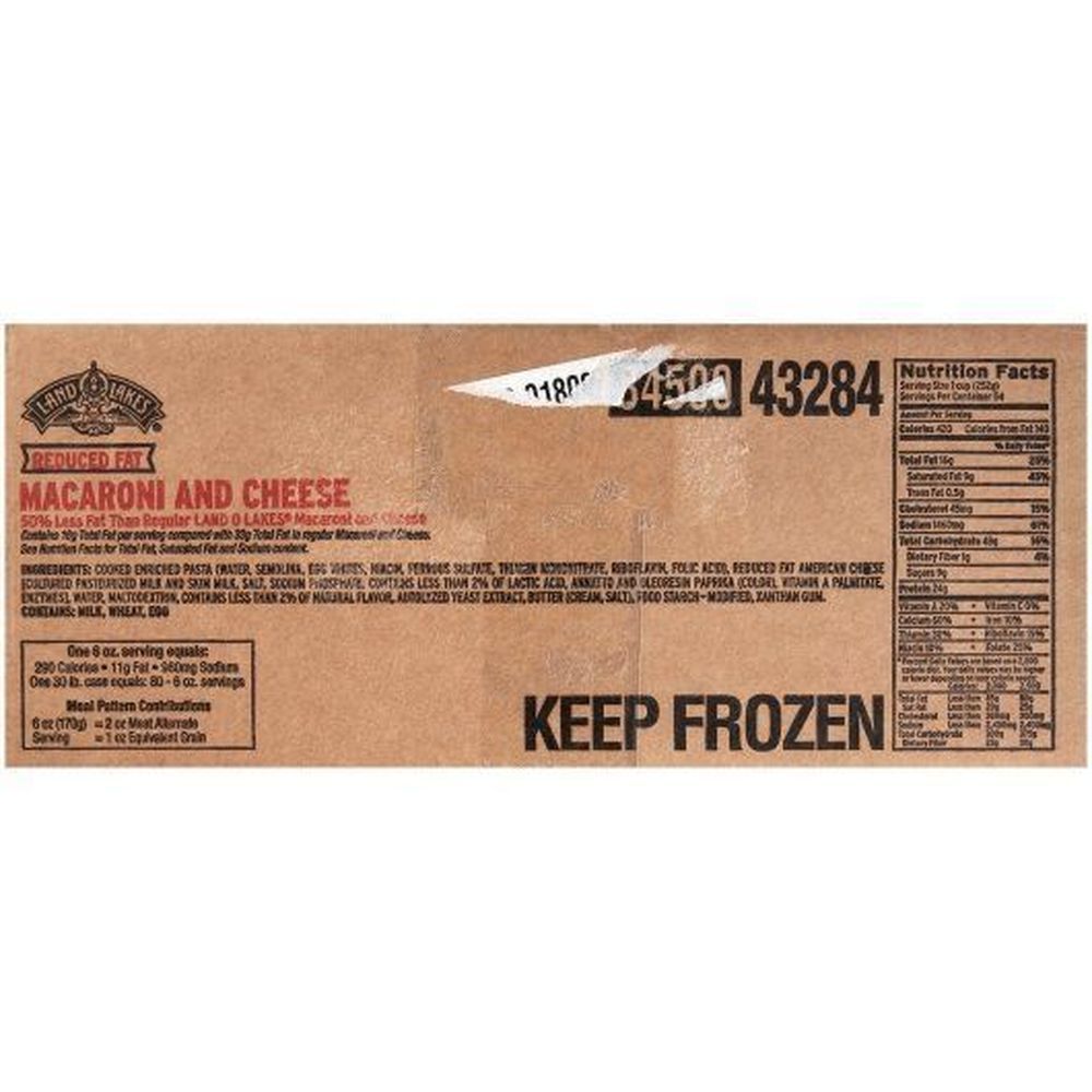 Land O Lakes Reduced Fat Macaroni And Cheese Entree, 5 Pound -- 6 Per Case