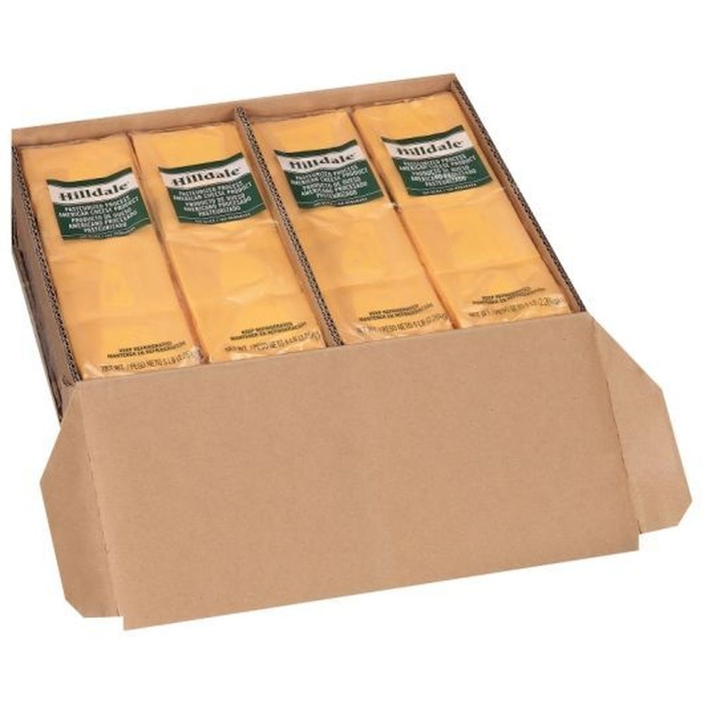 Hilldale Yellow American Cheese - 160 Slices, 5 Pound -- 4 per case