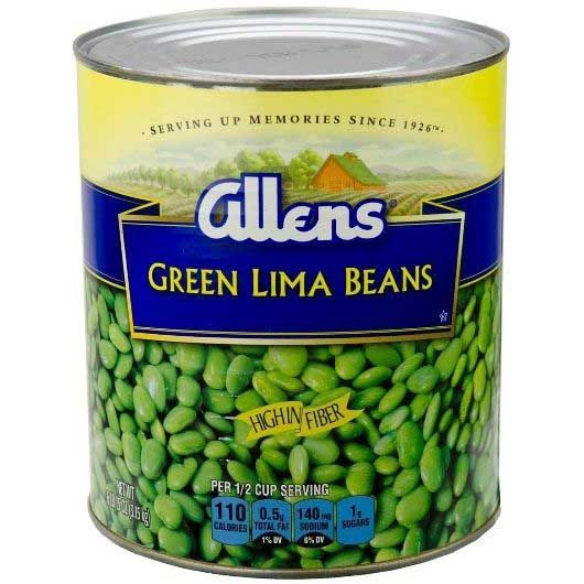 Allens Medium Green Lima Beans, 111 Ounce -- 6 Per Case