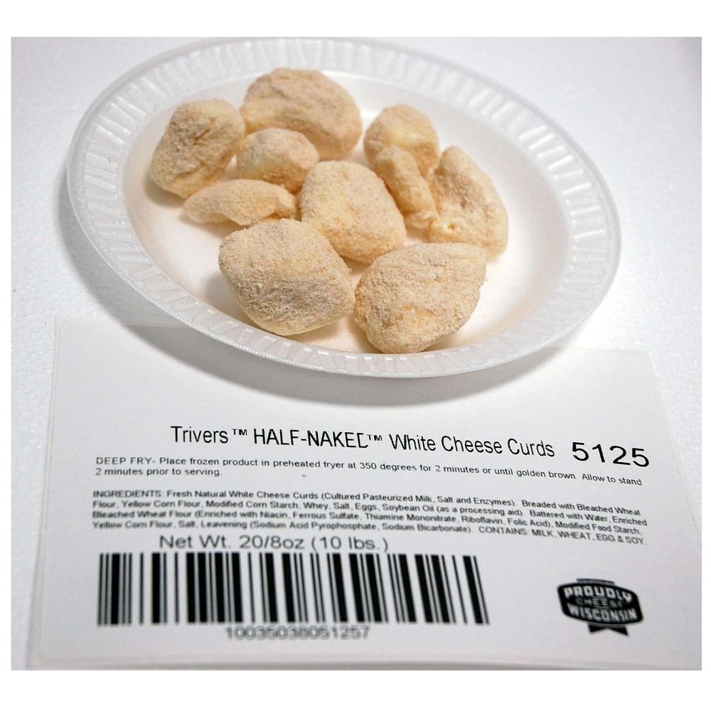 Trivers Half Naked White Cheese Curds, 8 Ounce -- 20 per case