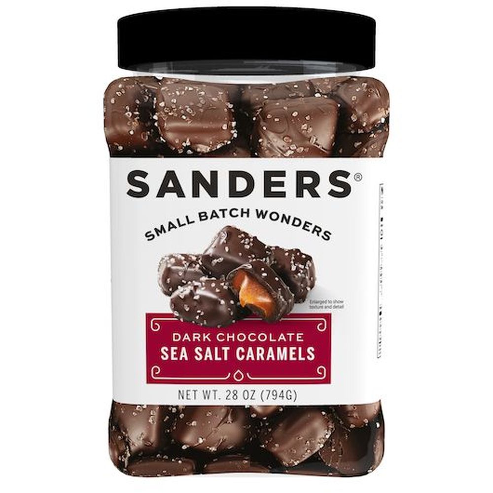 Sanders Dark Chocolate Sea Salt Caramels, 28 Ounce -- 6 per case